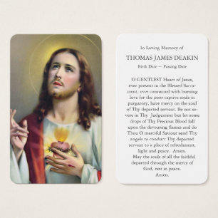 Prayer Cards   Sacred Heart Of Jesus