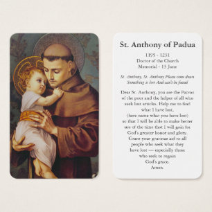 Prayer Cards   St Anthony of Padua