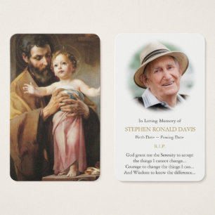 Prayer Cards   St Joseph & The Christ Child