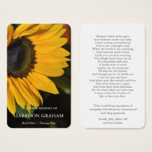 Prayer Cards   Sunflower Bloom