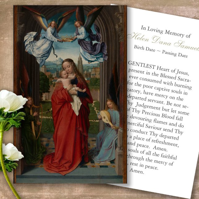 Prayer Cards | Virgin and Child (catholic, religious, celebration of life, in loving memory of, prayer cards for bereavement)