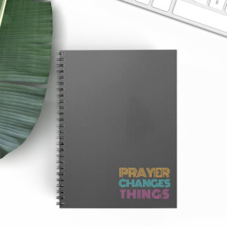 Prayer Changes Things Retro Colourful Christian Notebook