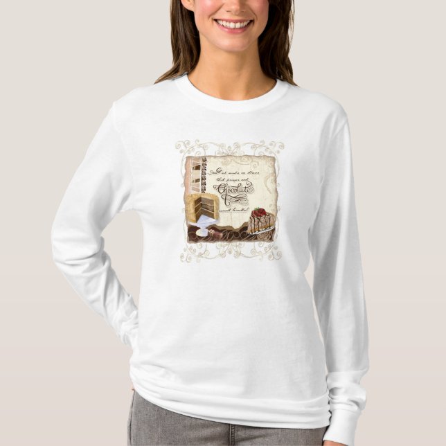 Prayer & Chocolate Woman's T-Shirt (Front)