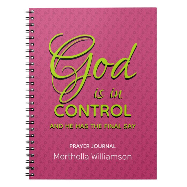 Prayer Devotional Journal Diary GOD IS IN CONTROL (Front)