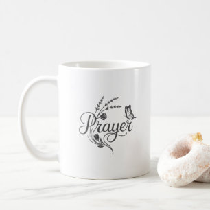 Prayer – Faith and Floral Christian Coffee Mug