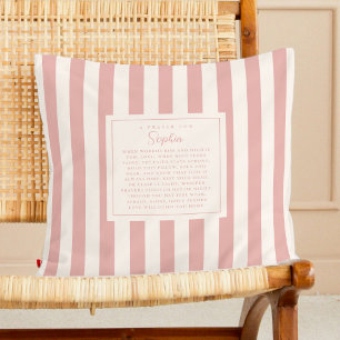 Prayer Faith Gift Psalm 147:3 Keepsake Name Pink Cushion