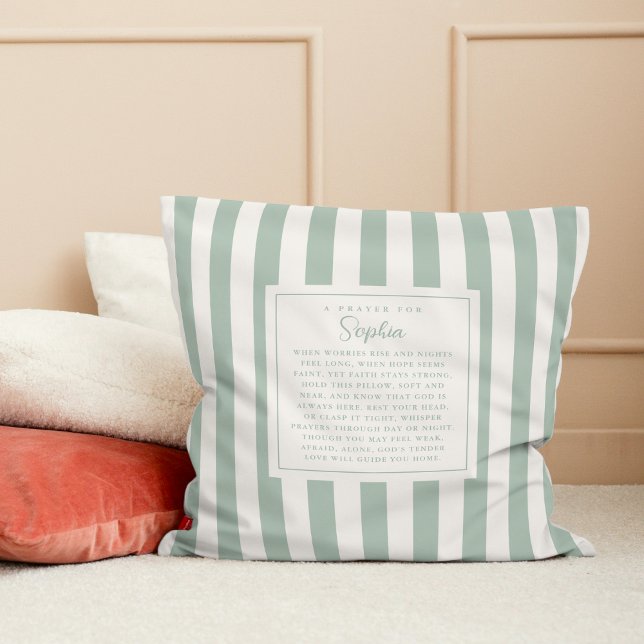 Prayer Faith Gift Psalm 147:3 Keepsake Name Sage Cushion (Creator Uploaded)