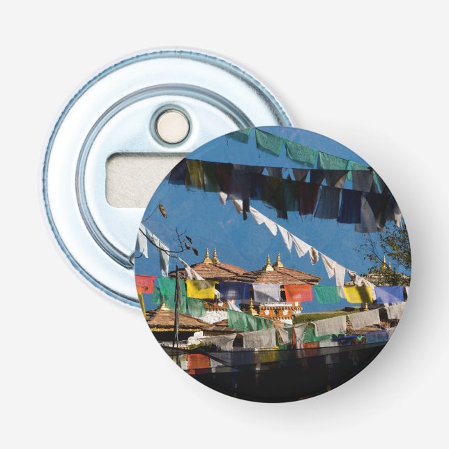 Prayer flags and chortens bottle opener (Front)