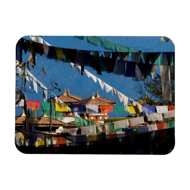 Prayer flags and chortens magnet (Horizontal)