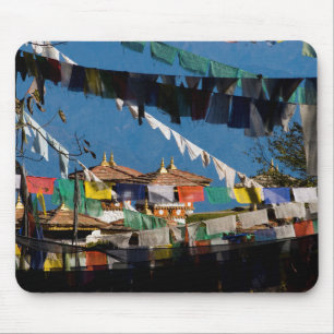 Prayer flags and chortens mouse pad