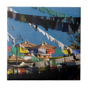 Prayer flags and chortens tile