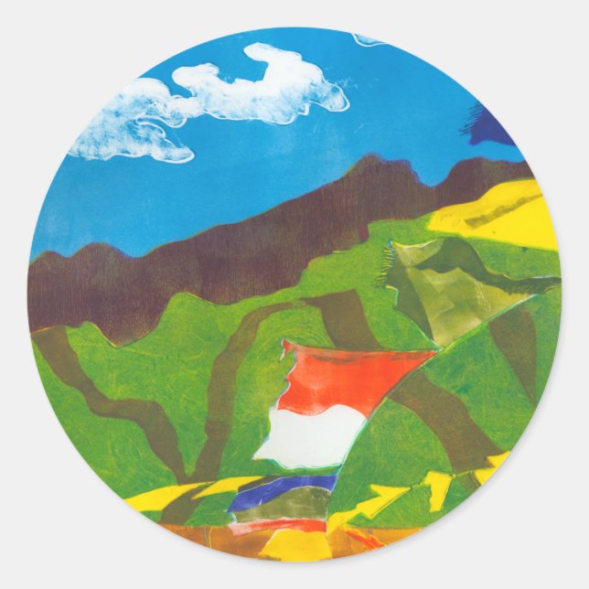 Prayer Flags II Classic Round Sticker (Front)