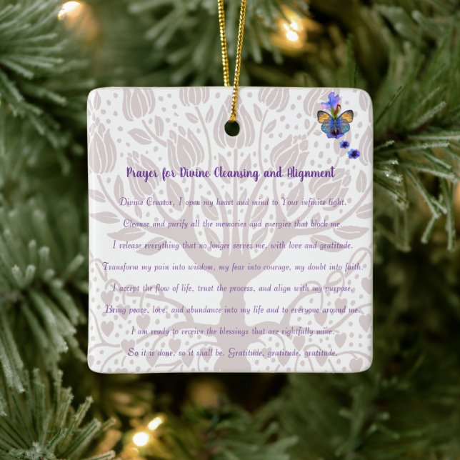 Prayer for Divine Cleansing and Alignment Ceramic Ornament (Tree)