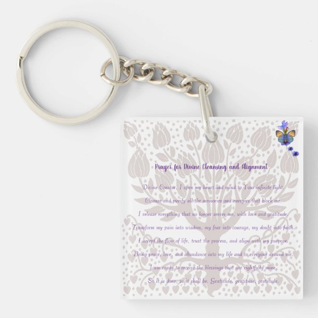 Prayer for Divine Cleansing and Alignment Key Ring (Front)