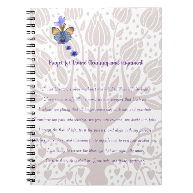 Prayer for Divine Cleansing and Alignment Notebook (Front)
