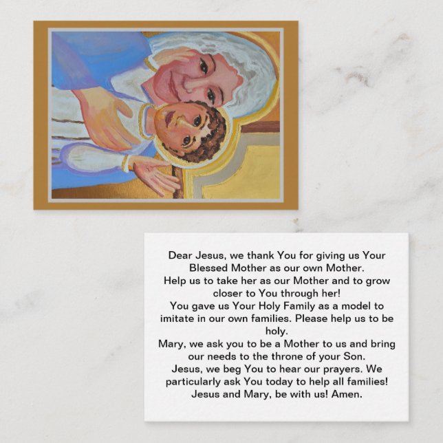 Prayer for families enclosure card (Front/Back)