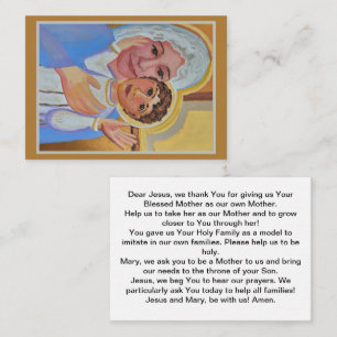 Prayer for families enclosure card