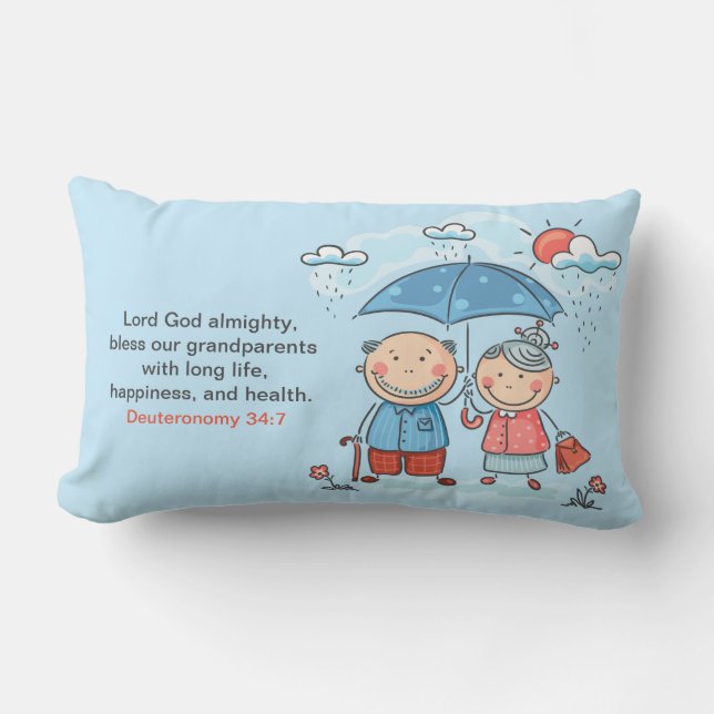 Prayer for Grandparents - Lumbar Pillow 13" x 21" (Front)