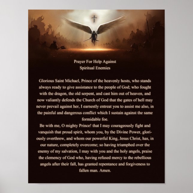 Prayer For Help Against Spiritual Enemies Poster (Front)