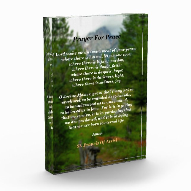 Prayer For Peace Photo Block (Left)