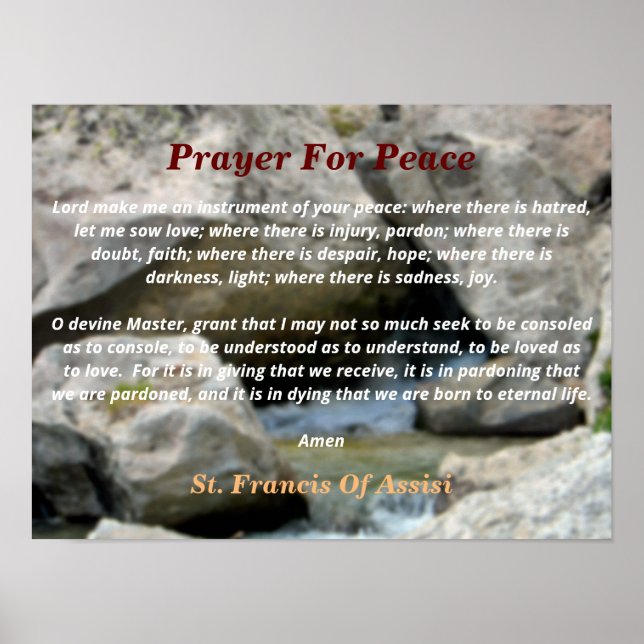 Prayer For Peace Poster (Front)