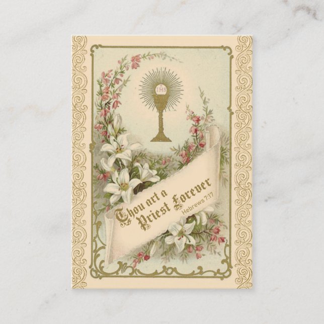 Prayer for Priests by St. Therese Holy Card (Front)