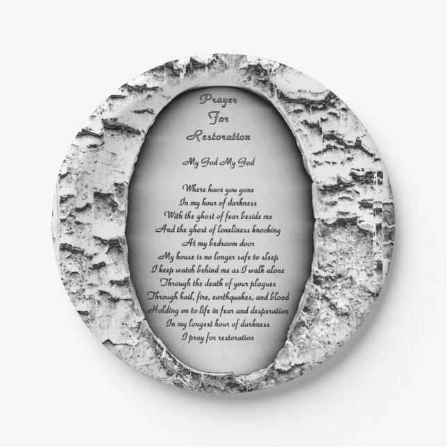 Prayer For Restoration Paper Plate (Front)