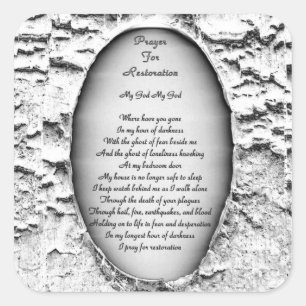 Prayer For Restoration Square Sticker