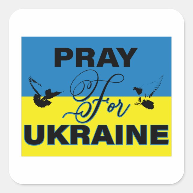 Prayer for Ukraine Square Sticker (Front)