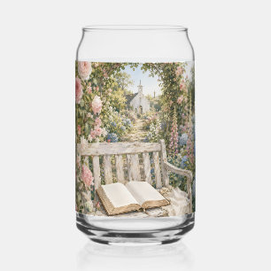 Prayer Garden Bench Chapel Watercolor Can Glass
