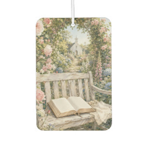 Prayer Garden Bench Chapel Watercolor Car Air Freshener