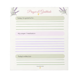 Prayer & Gratitude Daily Reflection Notepad