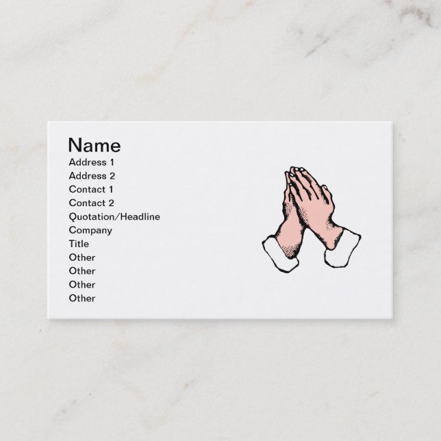 Prayer Hands Business Card (Front)