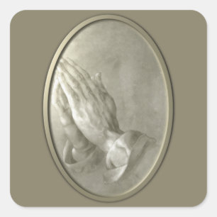 Prayer Hands Square Sticker