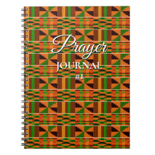 Prayer Journal African Kente K47 Spiral Notebook