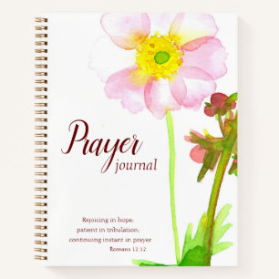 Prayer Journal Bible Verse Romans 12:12 Flowers