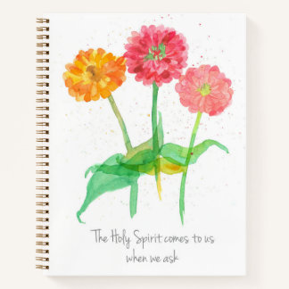 Prayer Journal Holy Spirit Religious Zinnia Flower