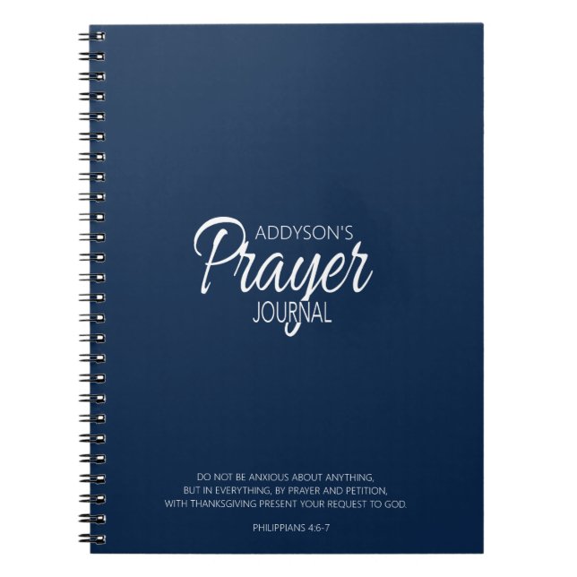Prayer Journal Navy Blue White (Front)