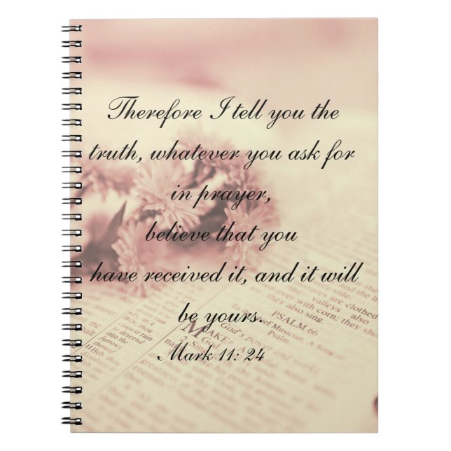 Prayer Journal Note Book Mark 11: 24 (Front)