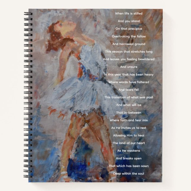 Prayer journal with poetry and ballerina painting (Front)