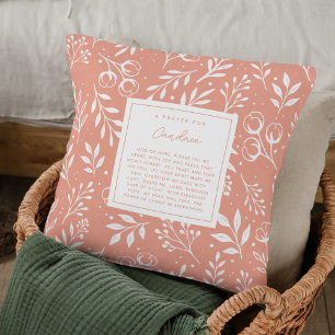  Prayer Keepsake Gift Scripture Peach Floral Cushion