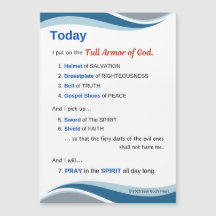 Prayer Magnet - Full Armour of God - 7"x5"