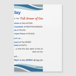 Prayer Magnet - Full Armour of God - 7"x5"