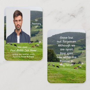 Prayer  Memorial Keepsake Cattle Farm Landscape Business Card
