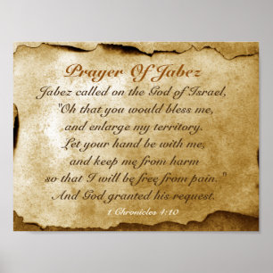 Prayer of Jabez 1 Chronicles 4:10 Bible Poster