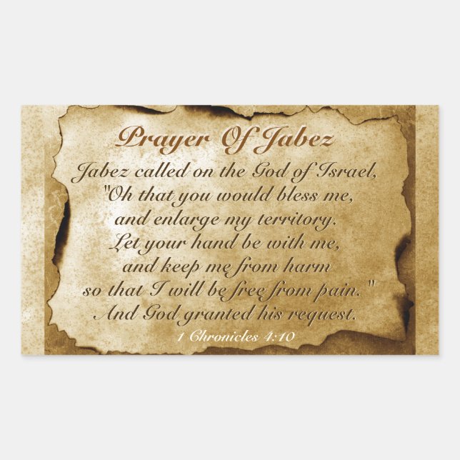 Prayer of Jabez 1 Chronicles 4:10, Bible Verse Rectangular Sticker (Front)