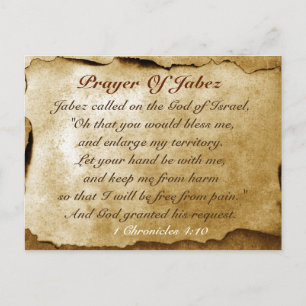 Prayer of Jabez Bible Verse Custom Postcard
