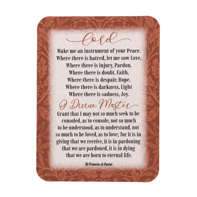 Prayer of Peace - St Francis of Assisi Magnet (Vertical)