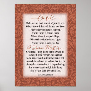 Prayer of Peace - St Francis of Assisi  Poster