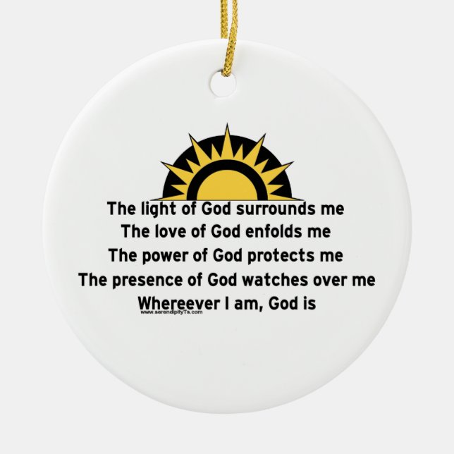 Prayer of Protection Ceramic Ornament (Front)